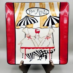 Certified International Bon Appetit Chef Plate - Red, Black, White & Gold